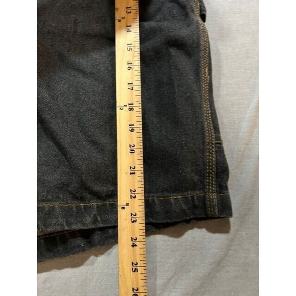 Faded Glory Carpenter Shorts Mens 50 Black Denim Pocketed Belted Button Men NWOT - Picture 8 of 10